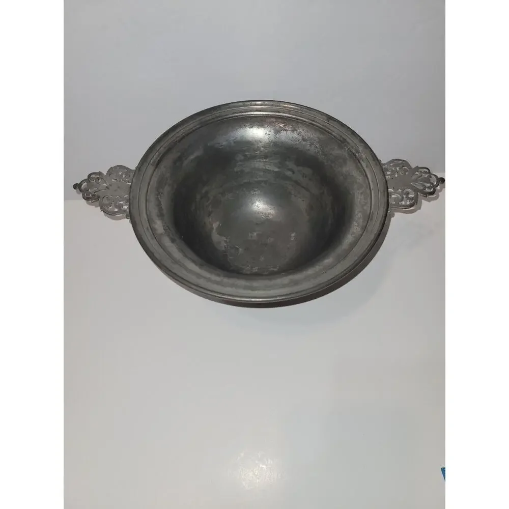 1930s Vintage Revere Pewter By Benedict‎ 433 Porringer Handles 8” Footed Bowl
